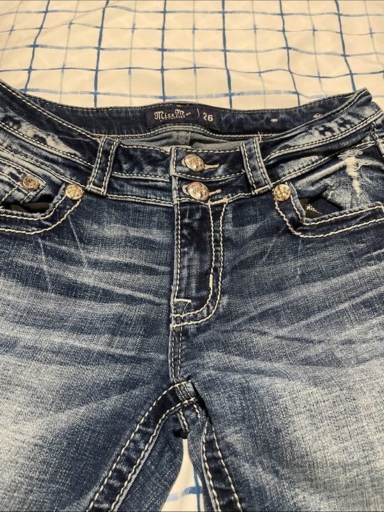 Miss Me Denim - Miss Me Women's Blue Faded Distressed Jeans